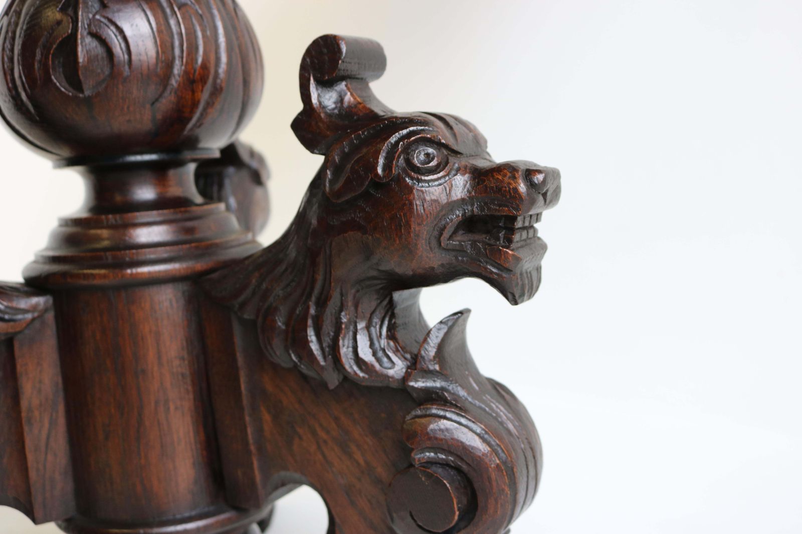 1872.0 19th Century Renaissance Revival Side Table / Coffee Table Antique Oak Lions photo