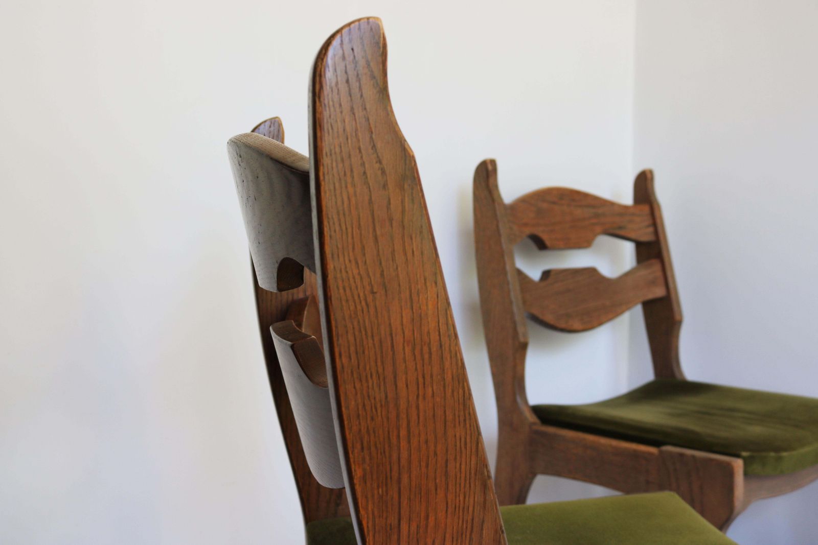 Set Of 4 Mid Century Oak Dining Chairs photo buy