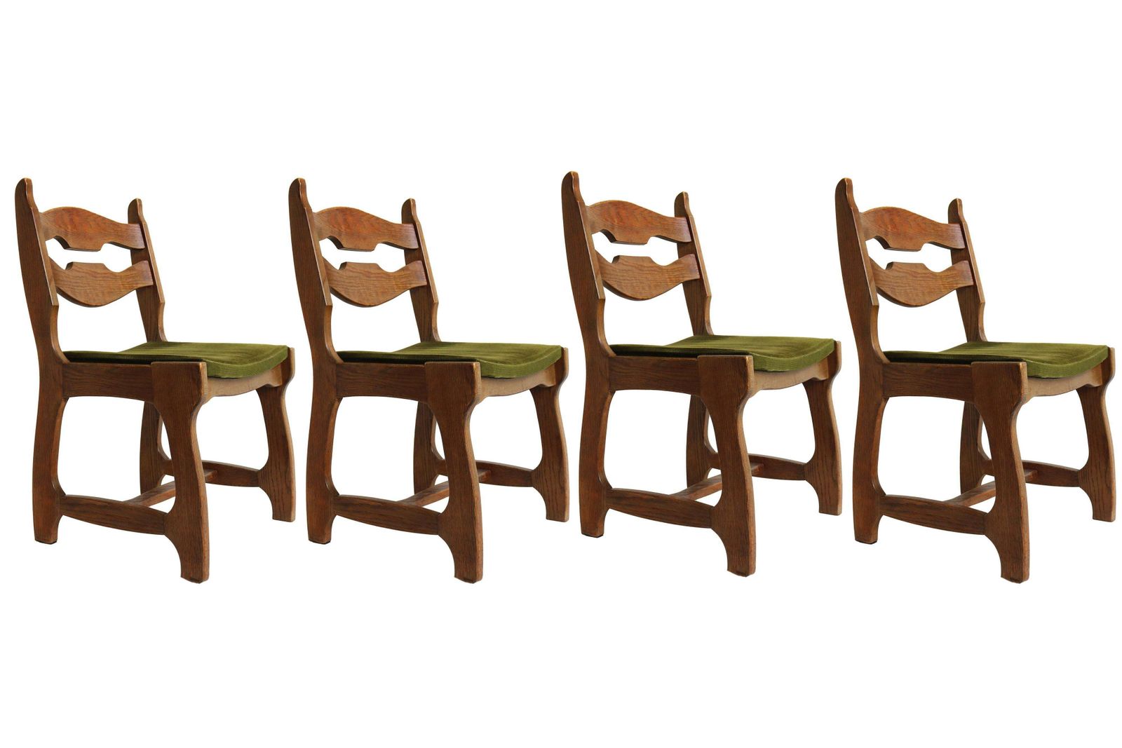 photo for sale Set Van 4 Mid Century Eiken Eetkamerstoelen