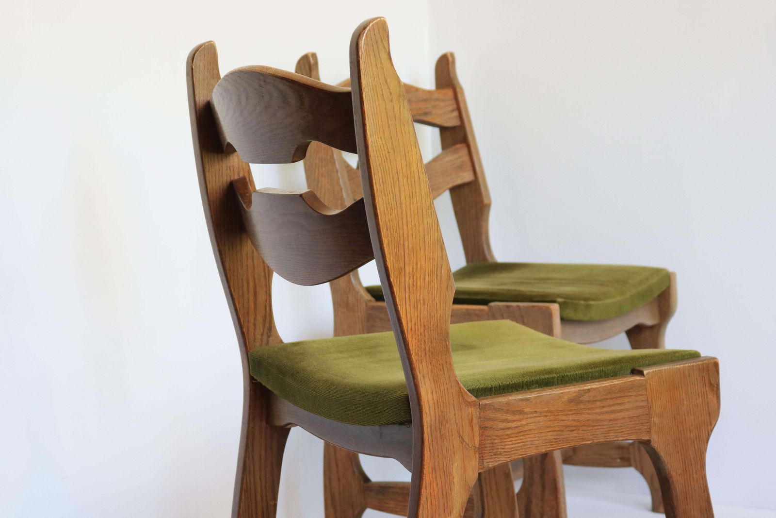 Meubels Set Van 4 Mid Century Eiken Eetkamerstoelen photo