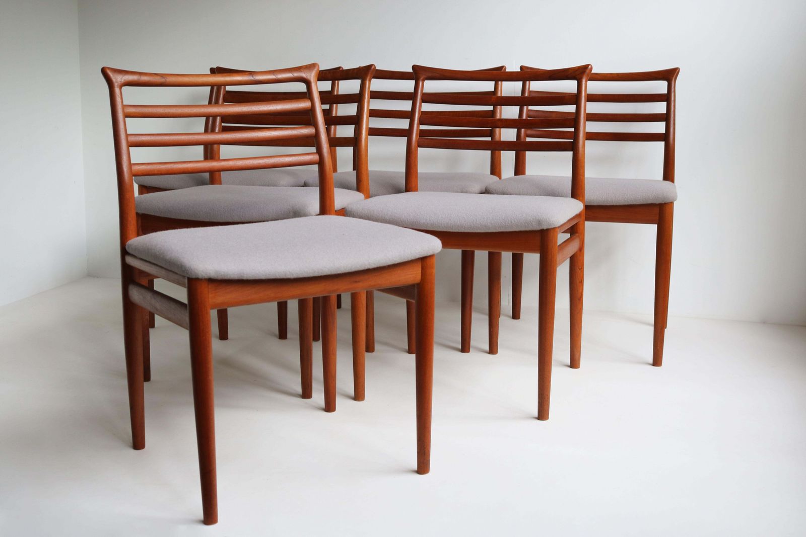 Set Of Six Danish Design Dining Chairs By Erling Torvits 1960 Teak Mid Century photo for sale