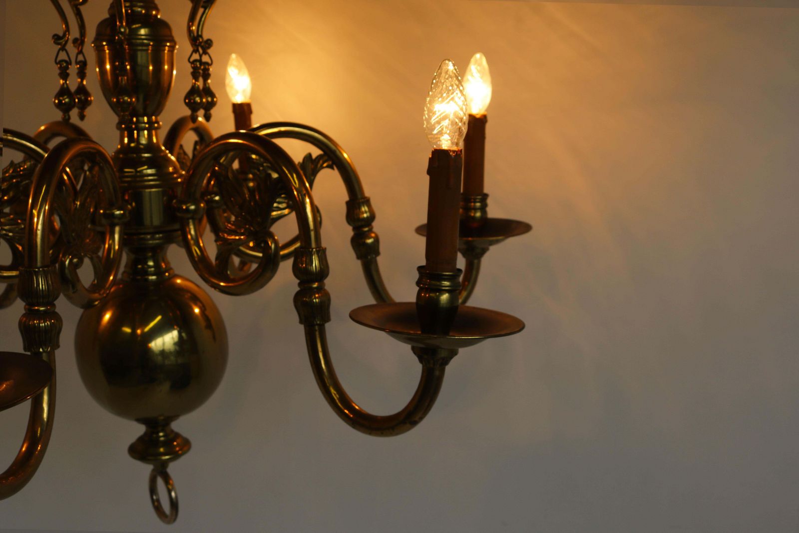 Antique Flemish Chandelier Georgian Style 19th Century Solid Brass Classic Lamp photo 3321.0