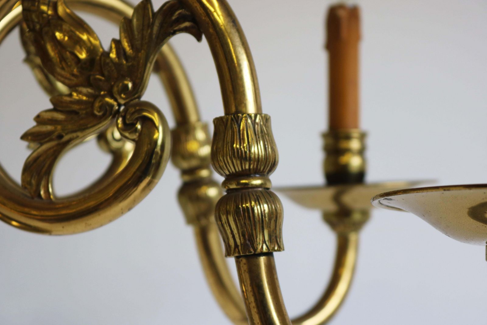 Lighting Antique Flemish Chandelier Georgian Style 19th Century Solid Brass Classic Lamp photo