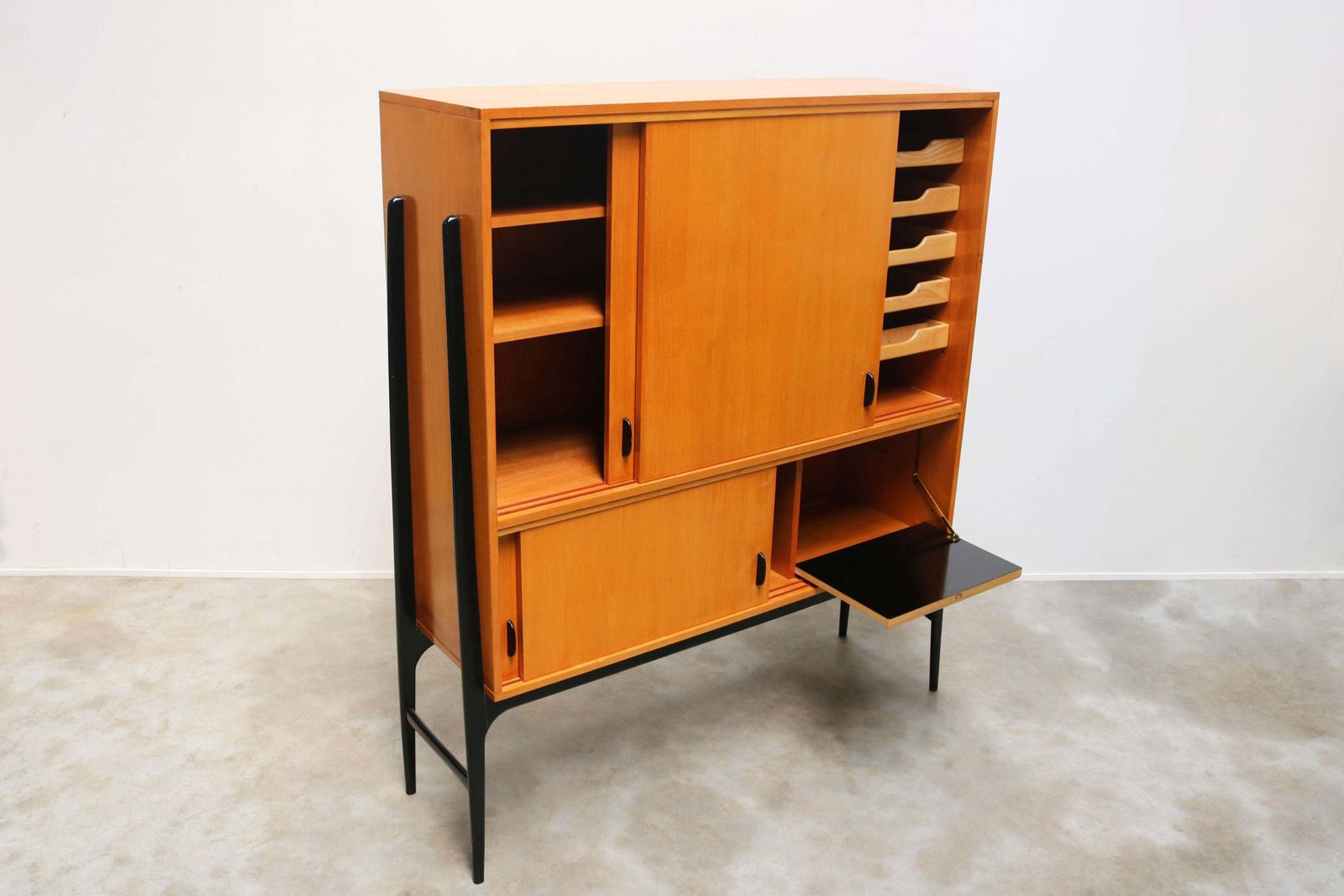 Rare Belgium Mid Century Design Highboard By Alfred Hendrickx For Belform 1958 photo furniture