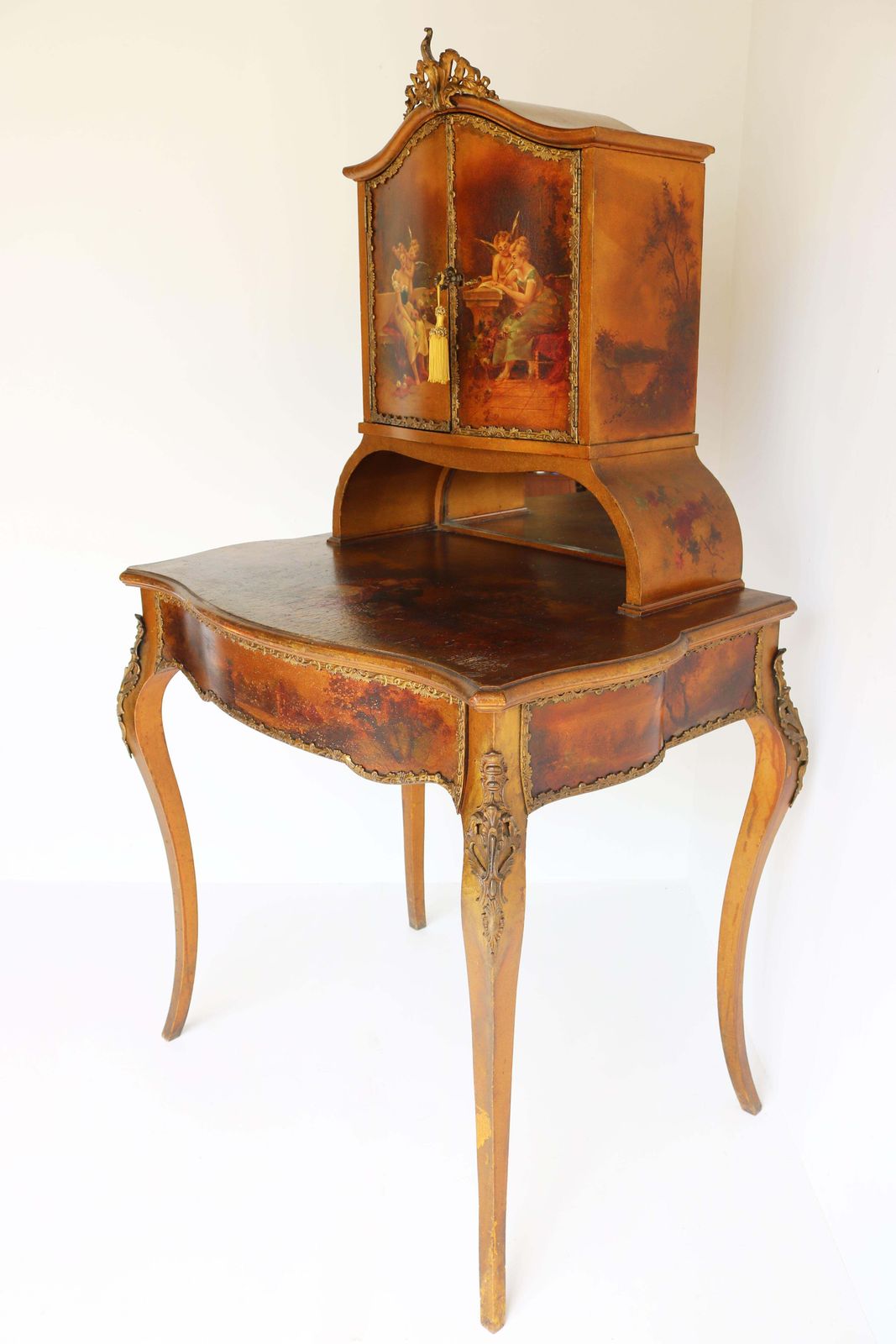 Italian Renaissance Dressing Table 19th Century Hand Painted By Müller Morten photo Furniture