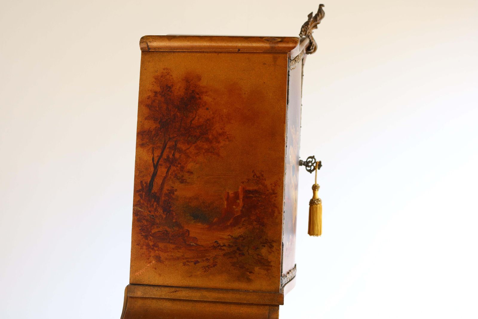 Italian Renaissance Dressing Table 19th Century Hand Painted By Müller Morten photo vintage