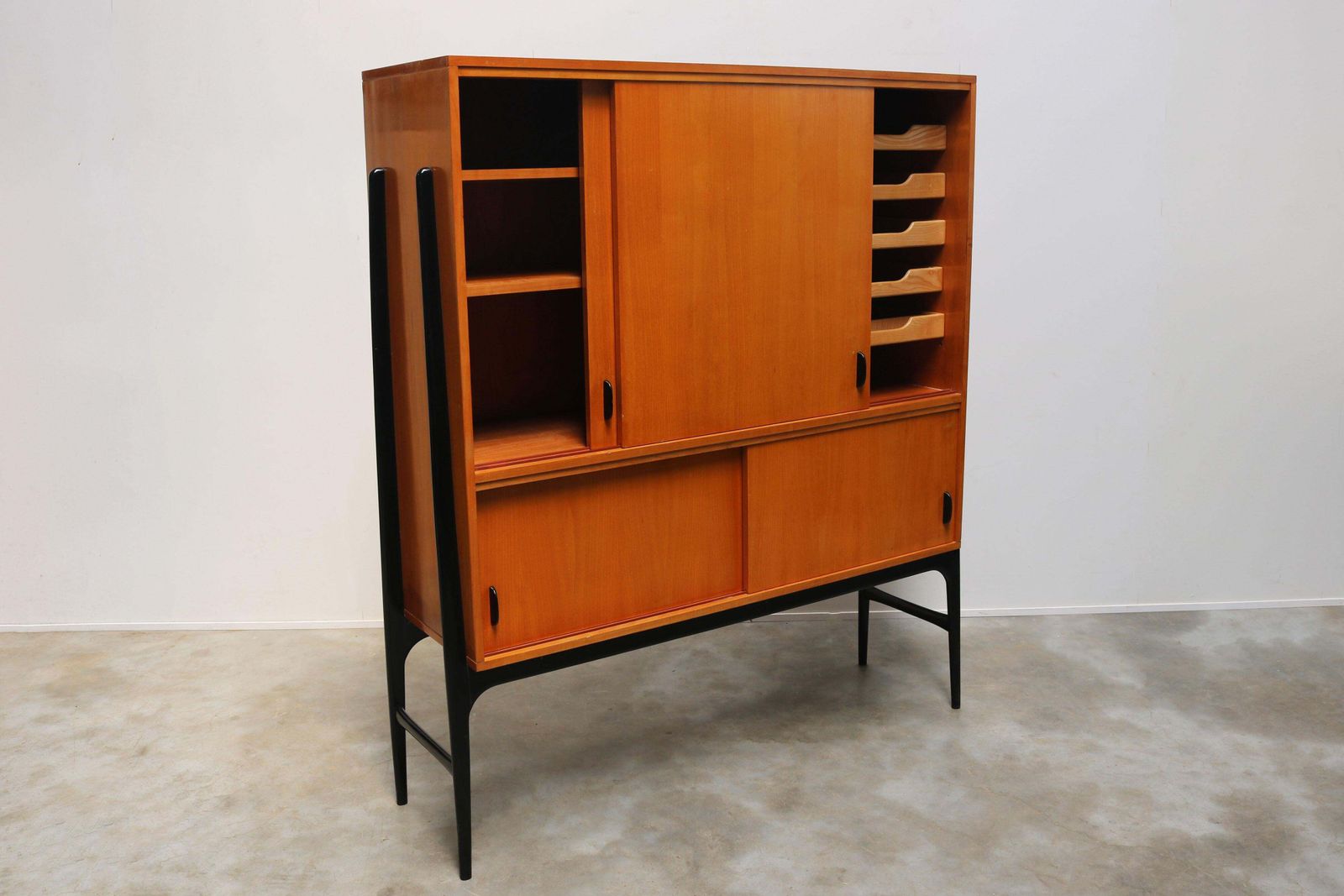 Rare Belgium Mid Century Design Highboard By Alfred Hendrickx For Belform 1958 photo vinterior