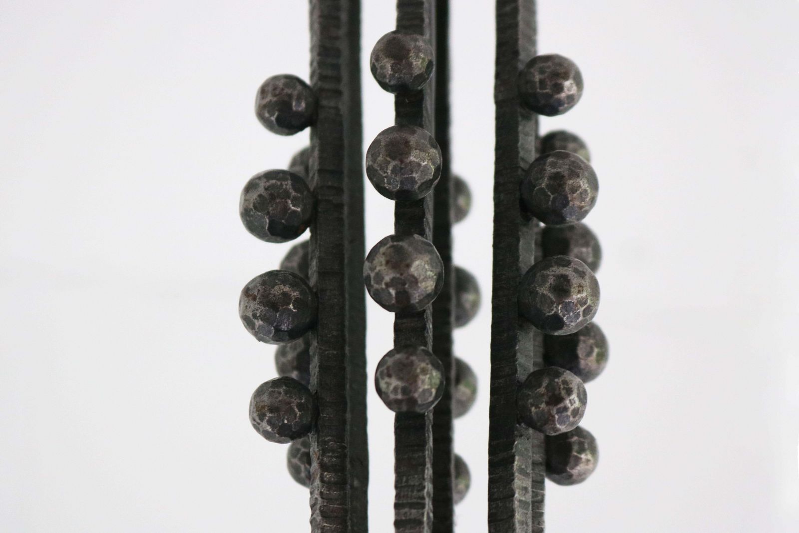 photo vintage French Art Deco Wrought Iron Chandelier By Edgar Brandt & Daum Nancy 1920 Glass