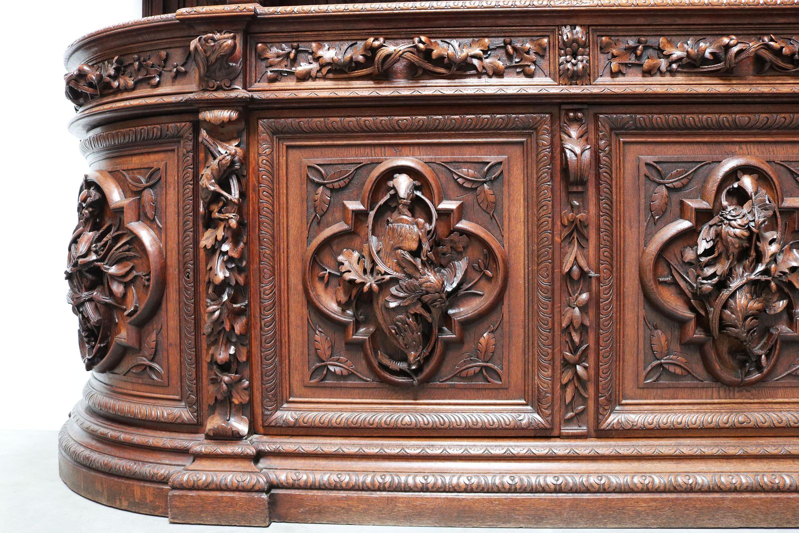 Monumental Hunt Cabinet 19th Century Carved Oak Black Forest French Renaissance photo buy
