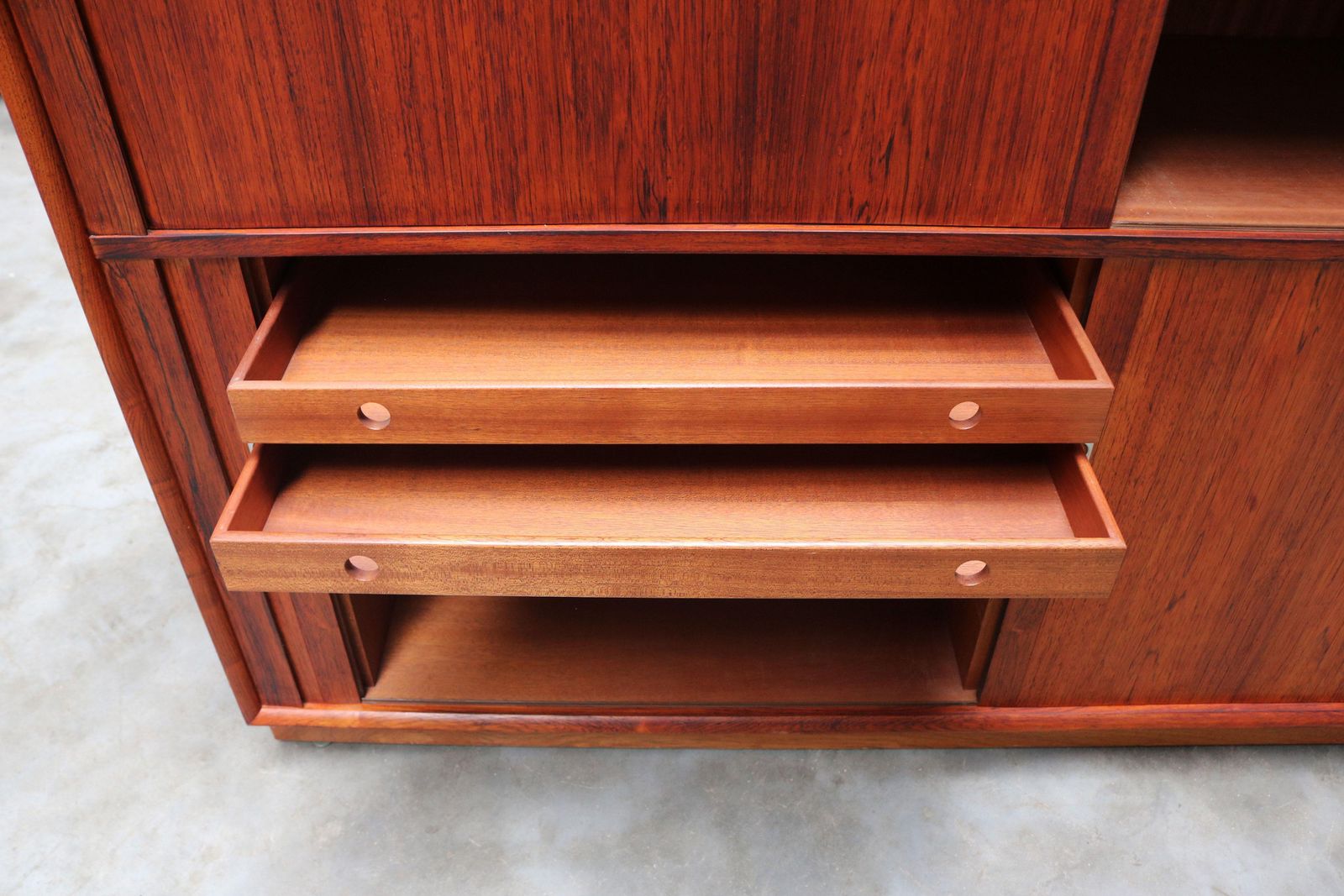 photo furniture Rare Danish Design Sideboard With Tambour Doors By Arne Vodder For Sibast 1958