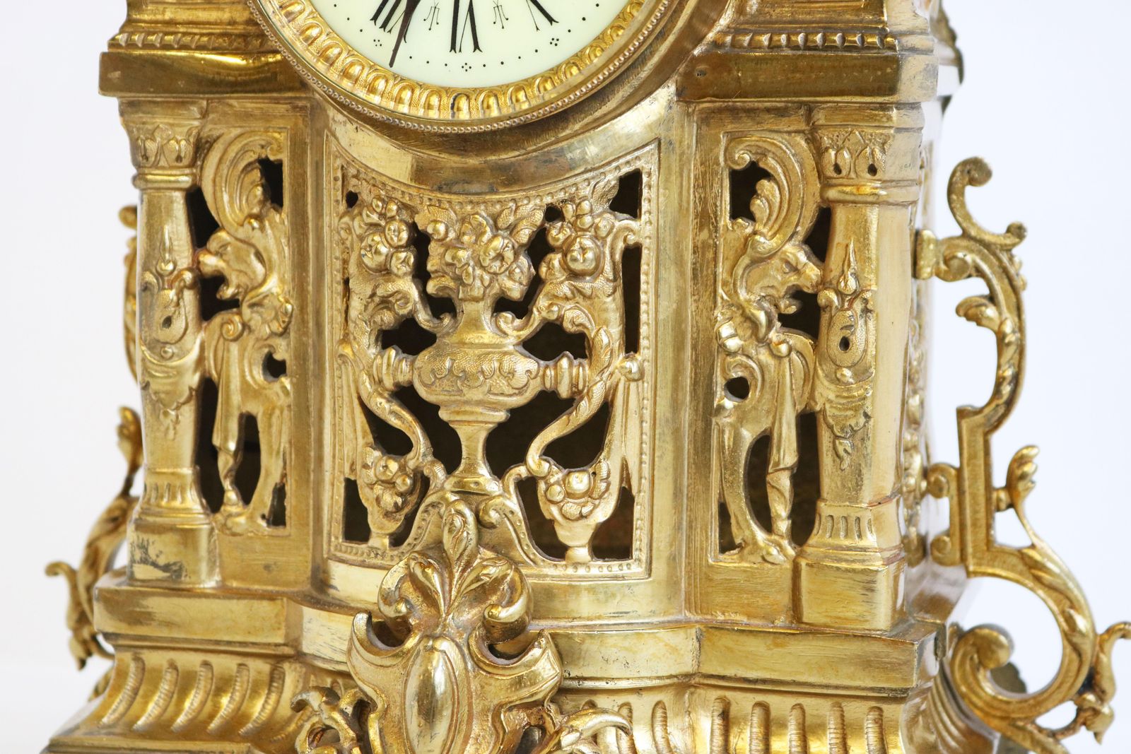 Home Decor Huge Antique French Gilt Bronze Classical Clock Set 19th Century Acanthus Leaves photo
