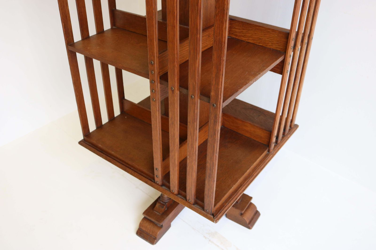 Zeldzame Grote Antieke Franse Art Deco Draaibare Boekenkast – Eiken – Studeerkamer/Bibliotheek/Kantoor photo buy