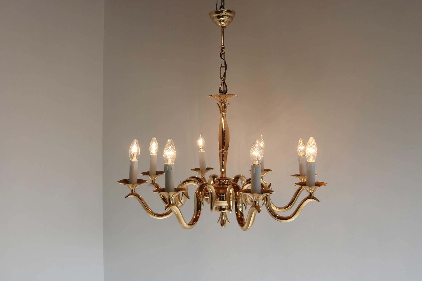 Frans Koppel / Set Gouden Kroonluchters Hollywood Regency Stijl Metaal/Messing 1970 photo Verlichting