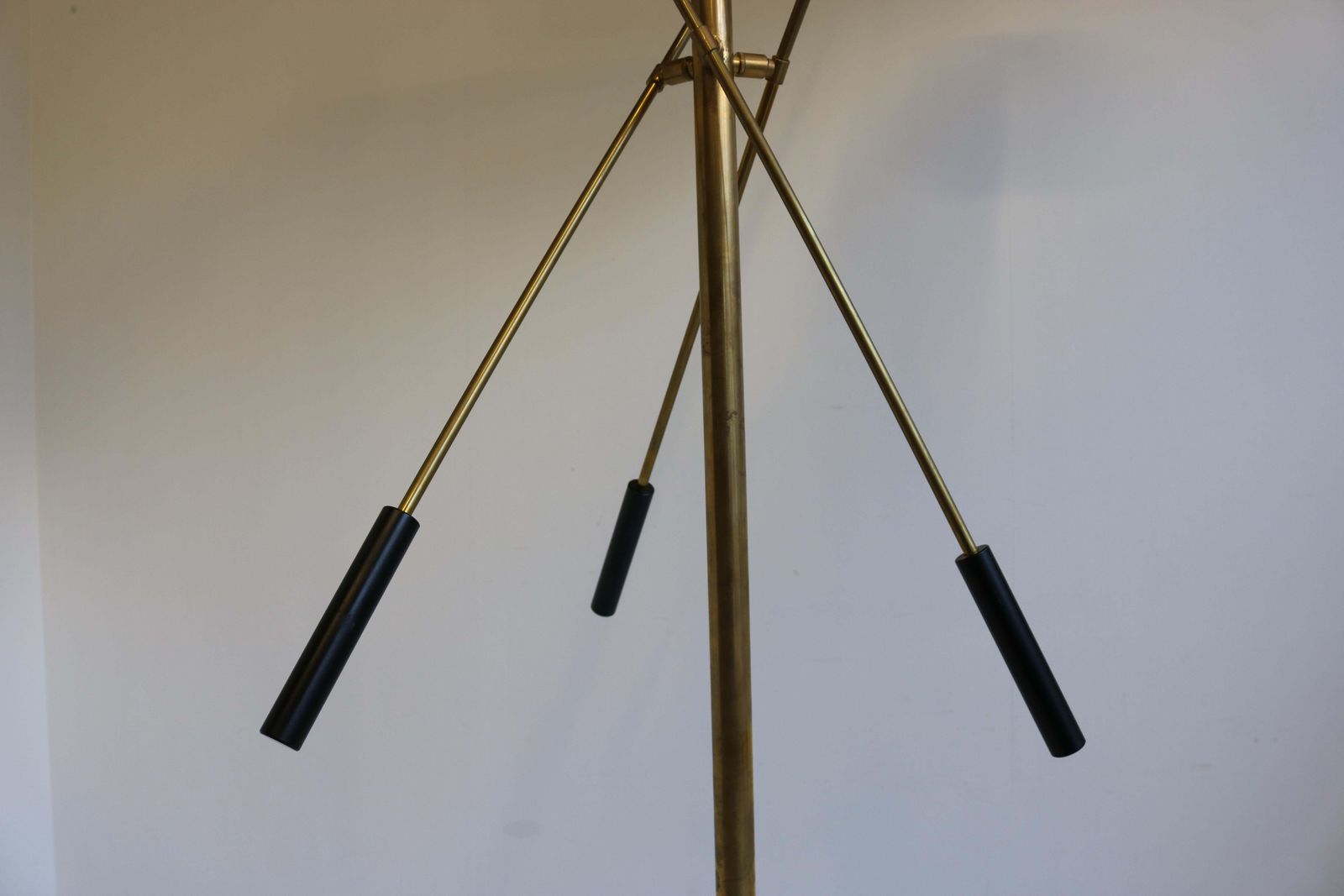 Mid Century 1950 Stilnovo Style Floor Lamp Carrara Marble Brass Black 1950 Retro photo buy