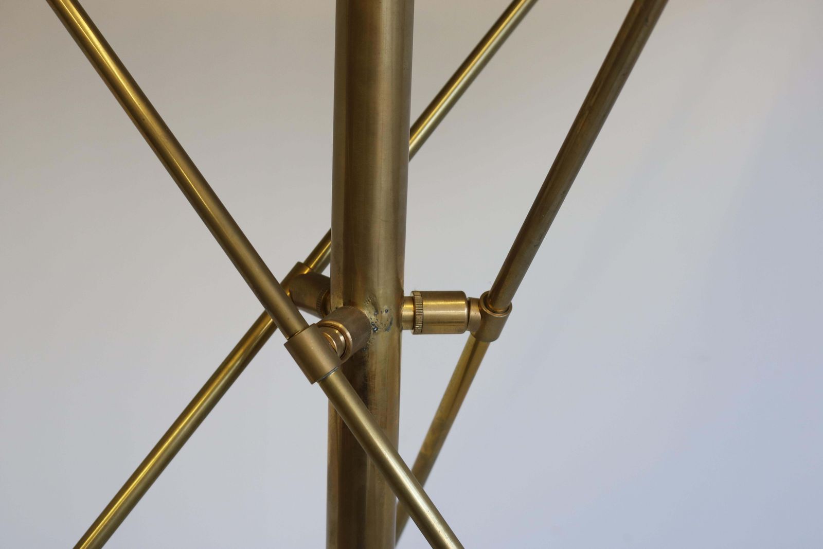 Mid Century 1950 Stilnovo Style Floor Lamp Carrara Marble Brass Black 1950 Retro photo vintage