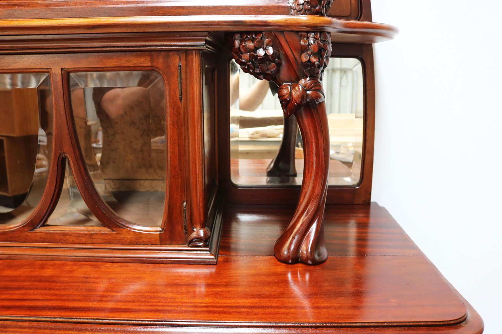 Monumental Pair Of Art Nouveau Buffet Cabinets By Maison Gouffé Jeune 1902 Paris photo furniture