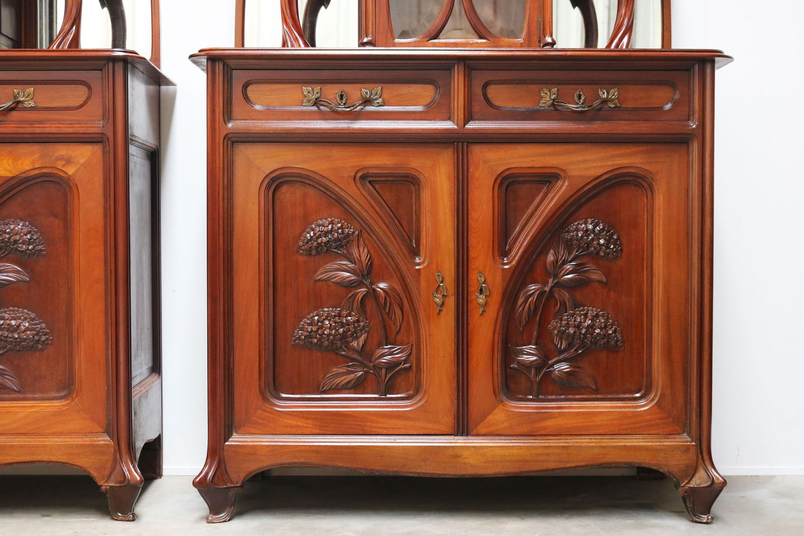 Monumental Pair Of Art Nouveau Buffet Cabinets By Maison Gouffé Jeune 1902 Paris photo 39650.0