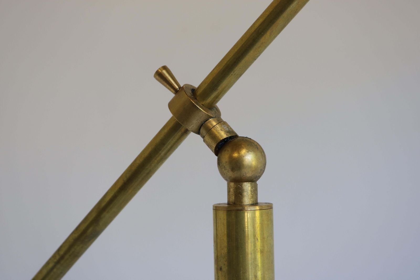 Italian 1950 Vintage Design Floor Lamp Brass With Carrara Marble Stilnovo Style photo vintage