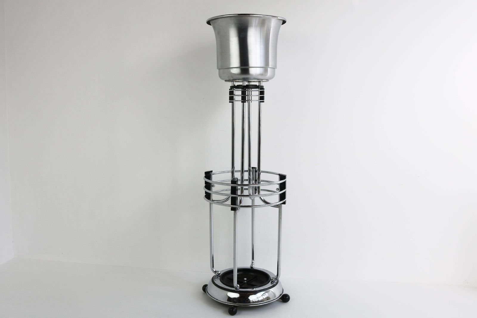 Rare Antiqu Art Deco Umbrella Holder / Plant Stand By Demeyere 1930 Chrome Rack photo furniture