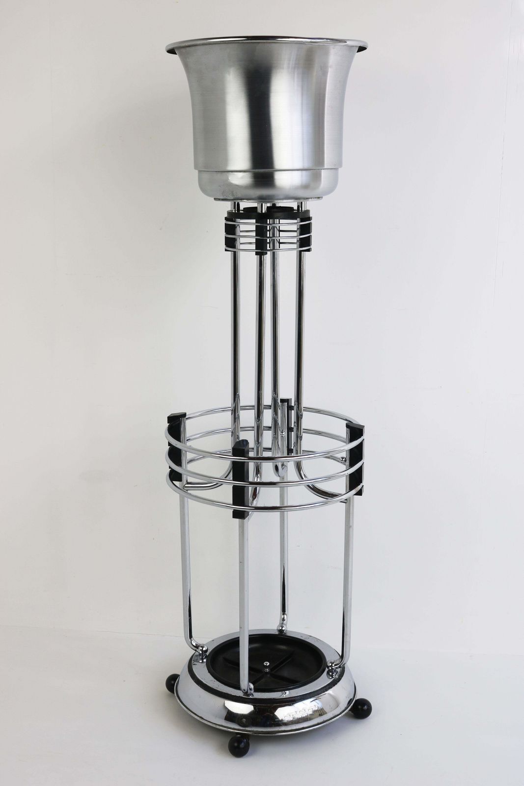 1616.0 Rare Antiqu Art Deco Umbrella Holder / Plant Stand By Demeyere 1930 Chrome Rack photo