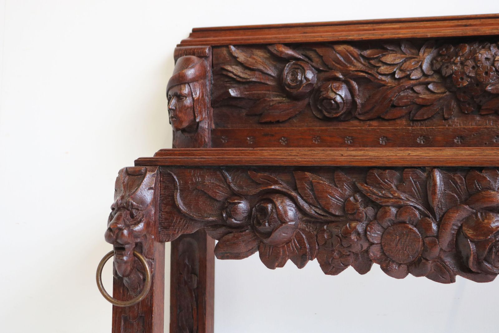 Home Decor Antique French 19th Century Renaissance Revival Umbrella / Stick Stand Lion Mask photo