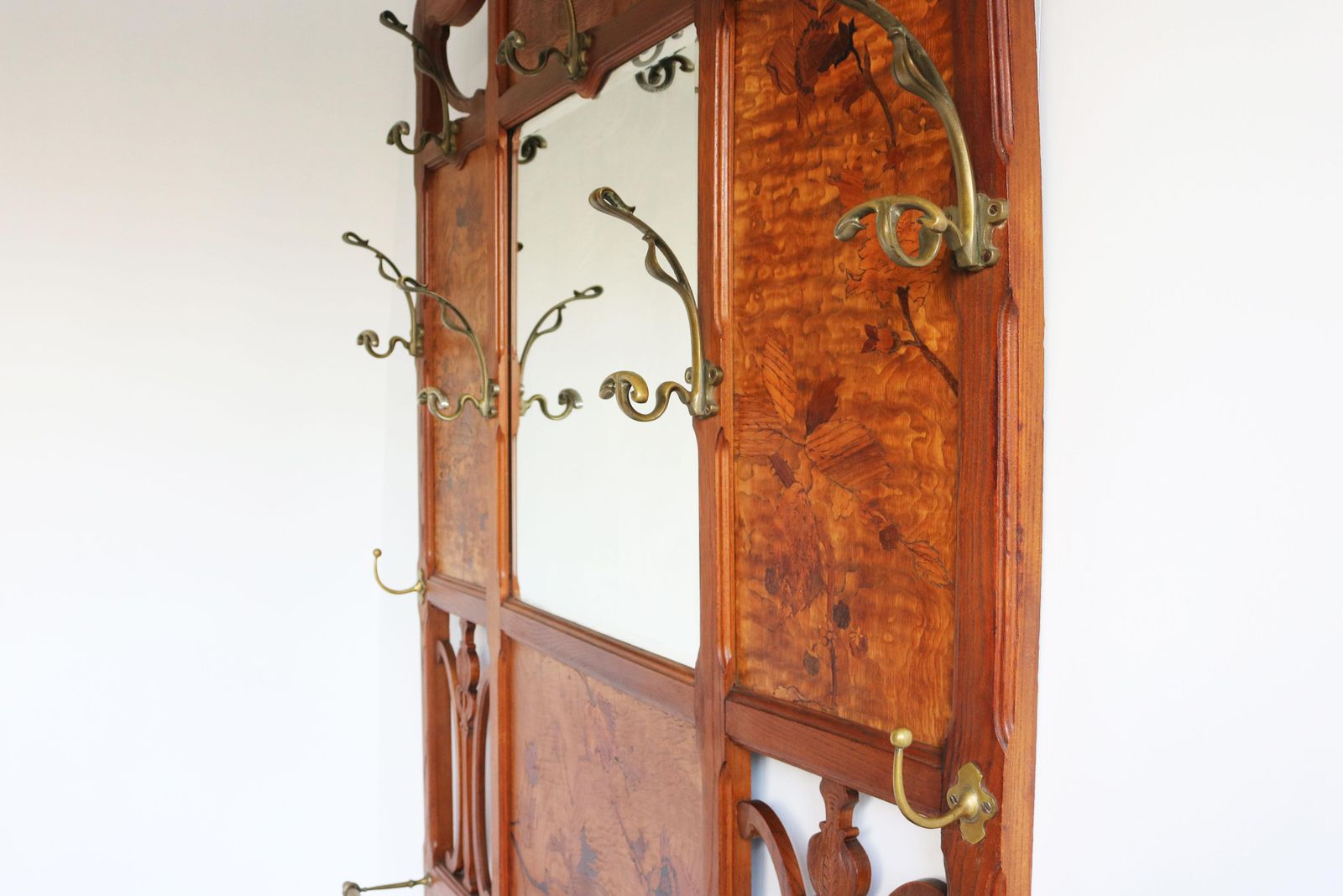 French Art Nouveau Hall Tree / Coat Rack By Emile Galle 1905 Marquetry Hallway photo Furniture