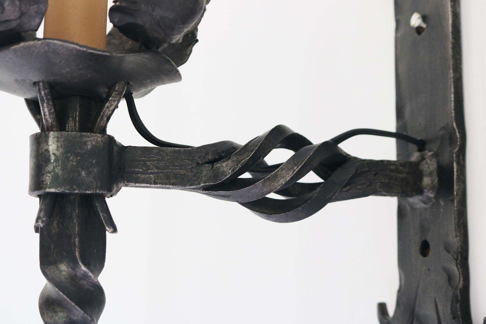 Set Of Six Antique Spanish Gothic Revival Wall Light / Wall Sconce Wrought Iron photo 3283.0