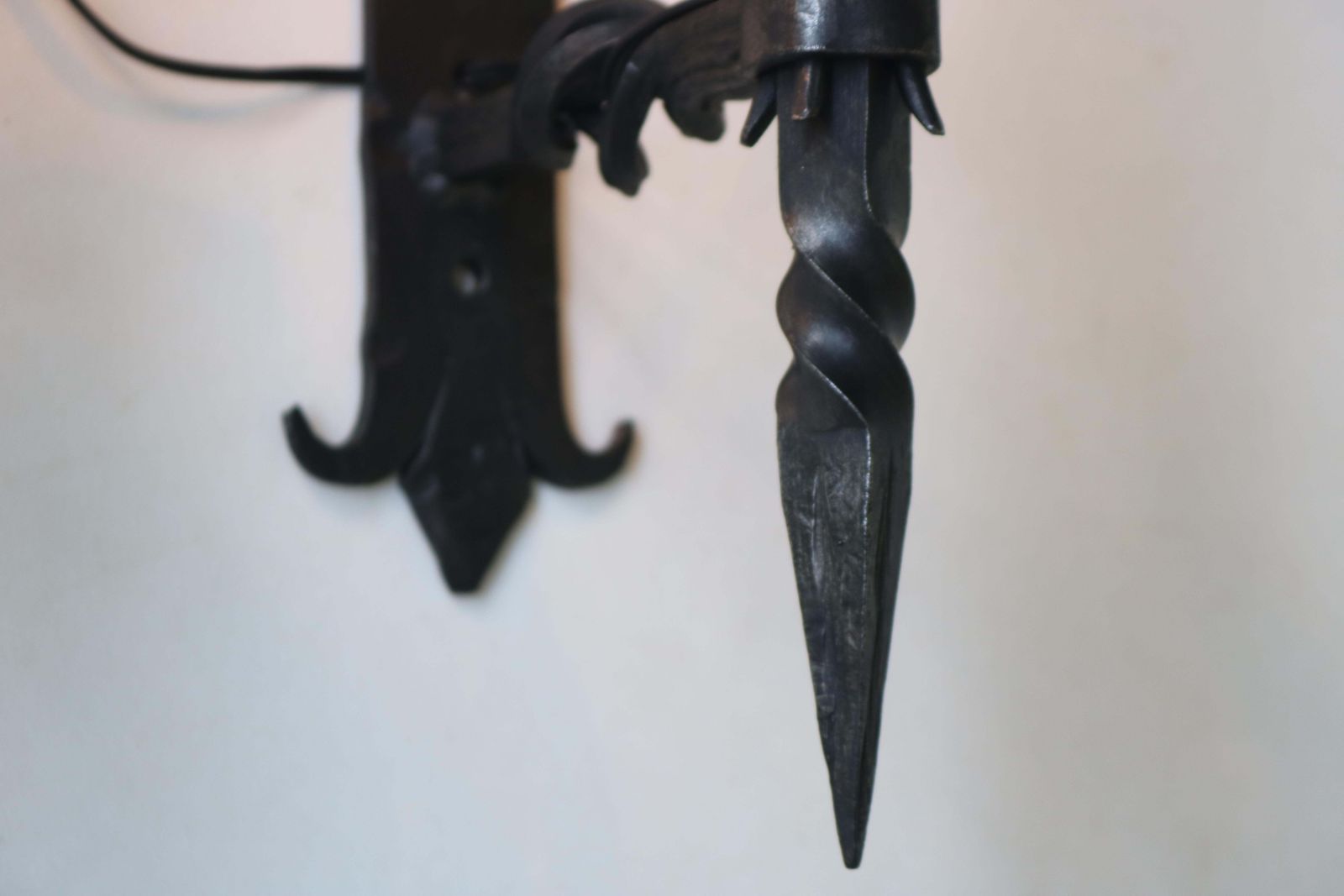 photo for sale Set Of Six Antique Spanish Gothic Revival Wall Light / Wall Sconce Wrought Iron