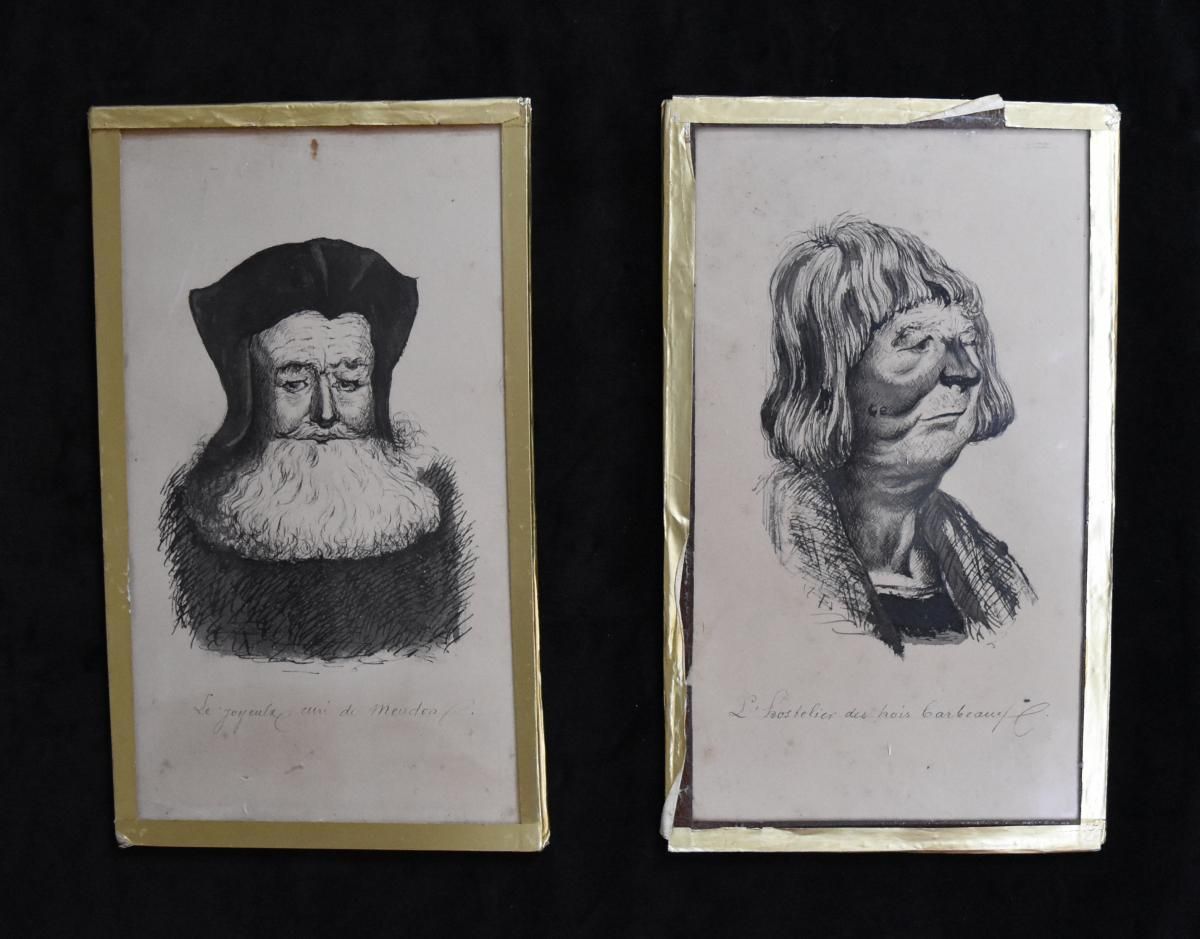 Circle Of Gustave Doré, Illustrations For Les Contes Drolatiques, 8 Ink Drawings photo furniture