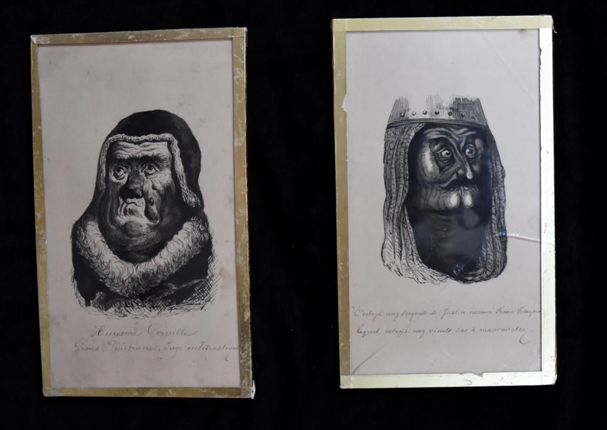 Circle Of Gustave Doré, Illustrations For Les Contes Drolatiques, 8 Ink Drawings photo for sale