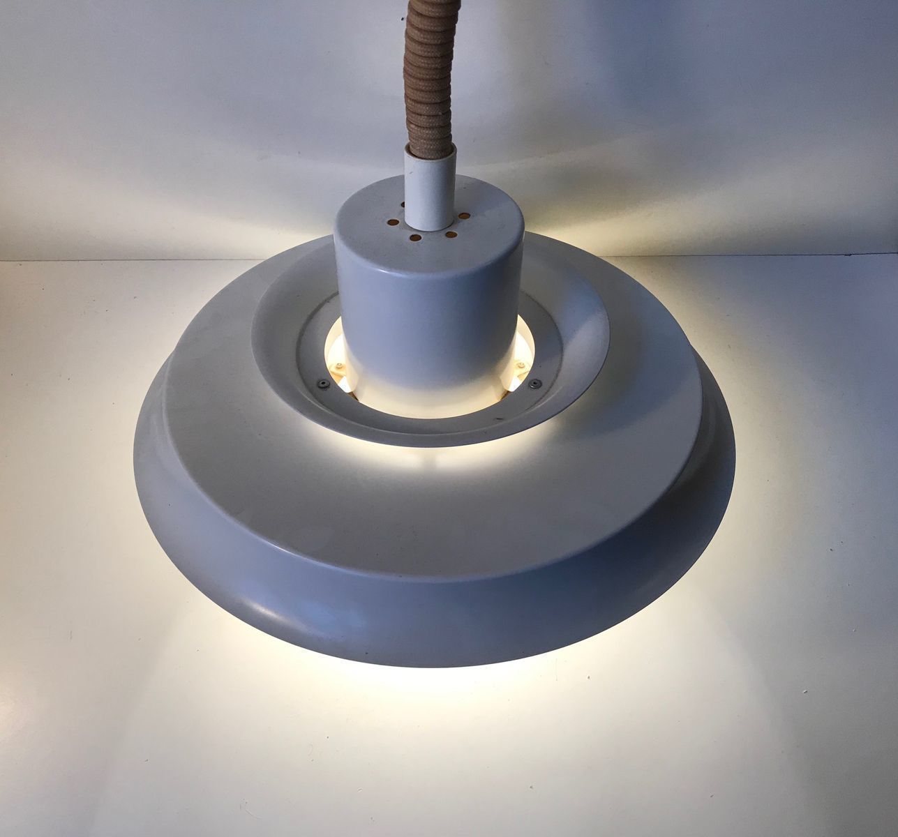 Vintage Danish Rise & Fall Pendant Lamp From Vitrika, 1970s photo vintage