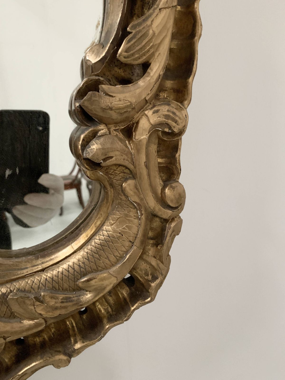 photo for sale Louis XV Mirror In Carved Gilded Wood, Late 18th Century