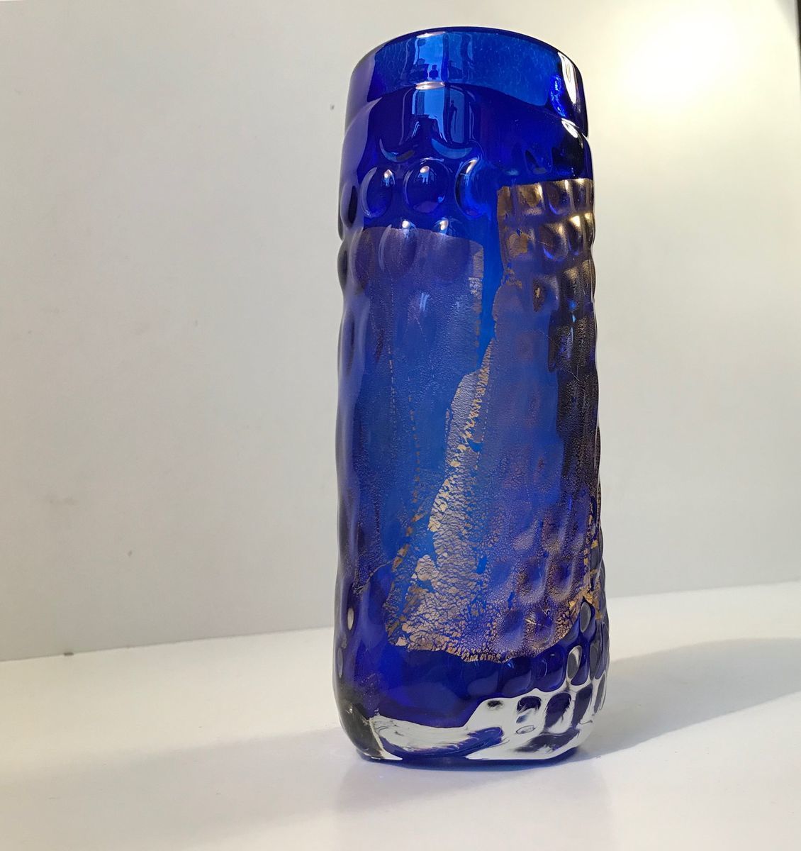 Danish Glass And Gold Vase By Tchai Munch, 1990s photo Home Decor