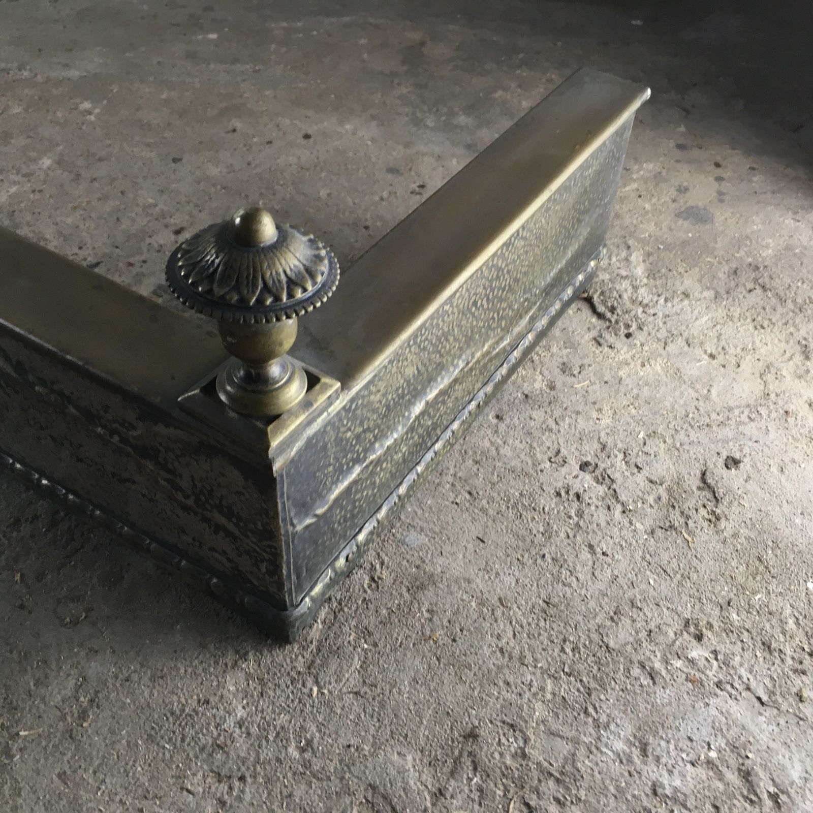 Decorative Victorian Brass Fireplace Fender With Finials photo Home Fixtures