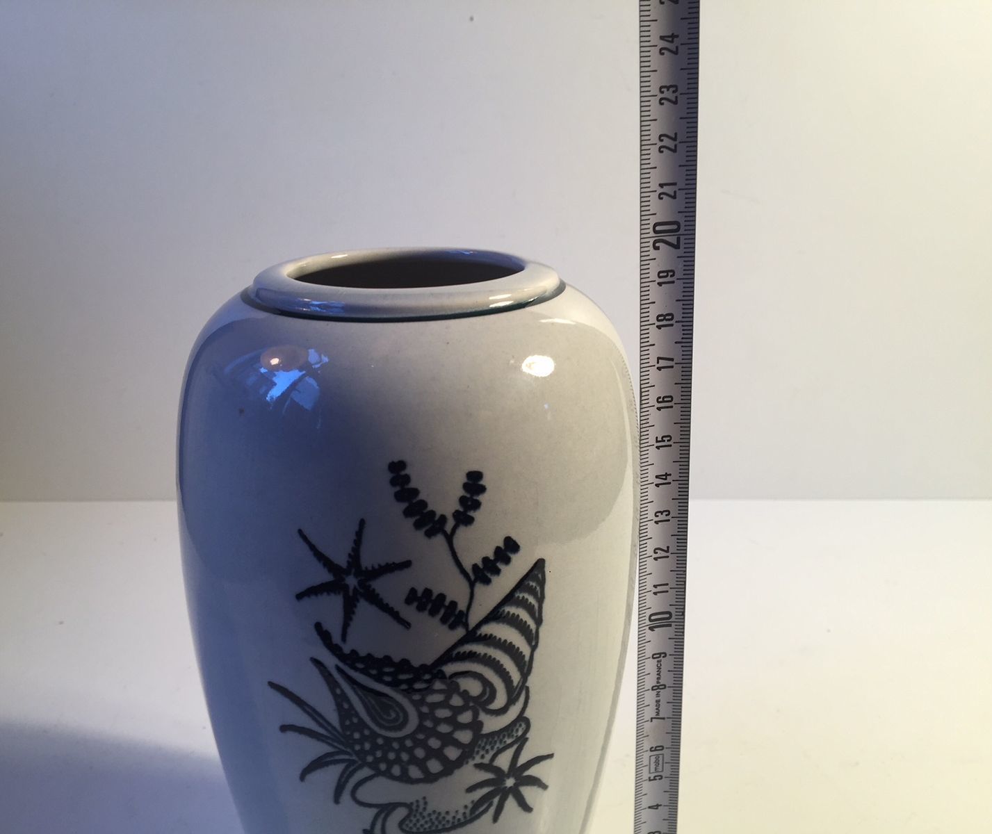 Mid Century Ceramic Vase With Snail From Nymølle, 1970s photo Home Decor
