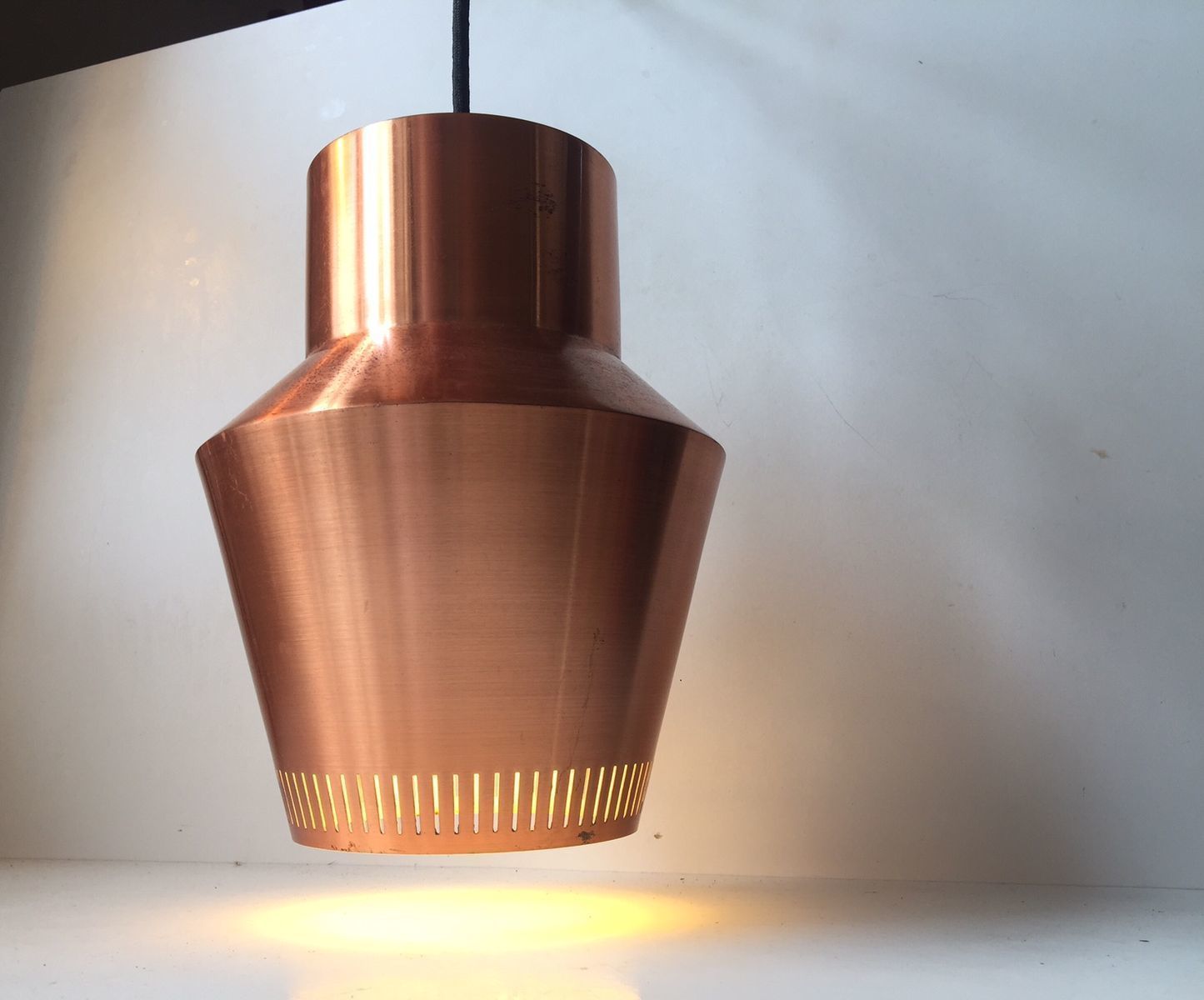Danish Solid Copper Pendant Lamp From Fog & Morup, 1960s photo buy