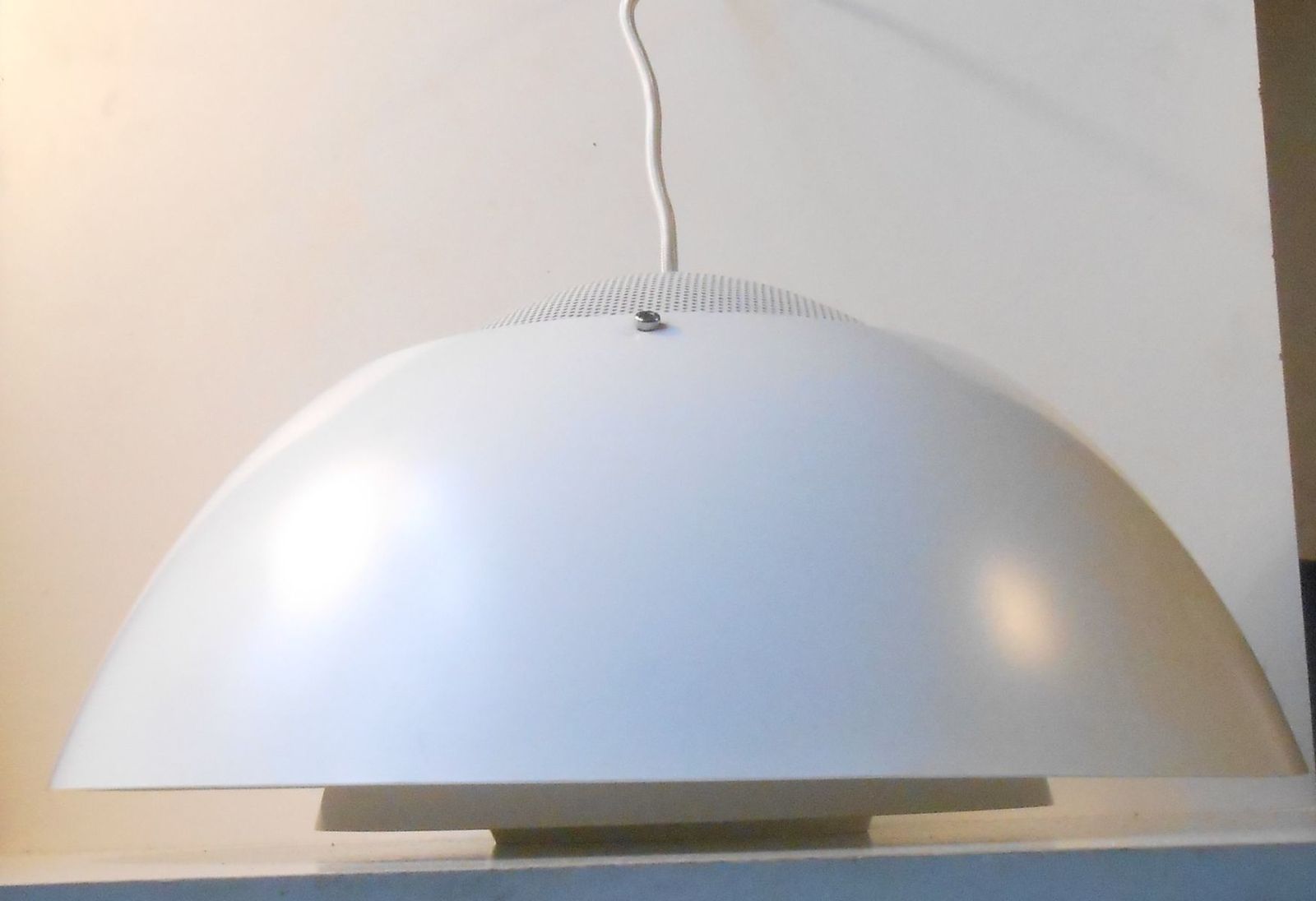 Danish White Safari Pendant Lamp By Christian Hvidt, Peter Hvidt, & Orla Molgaard For Nordisk Solar Kampagni, 1970s photo for sale