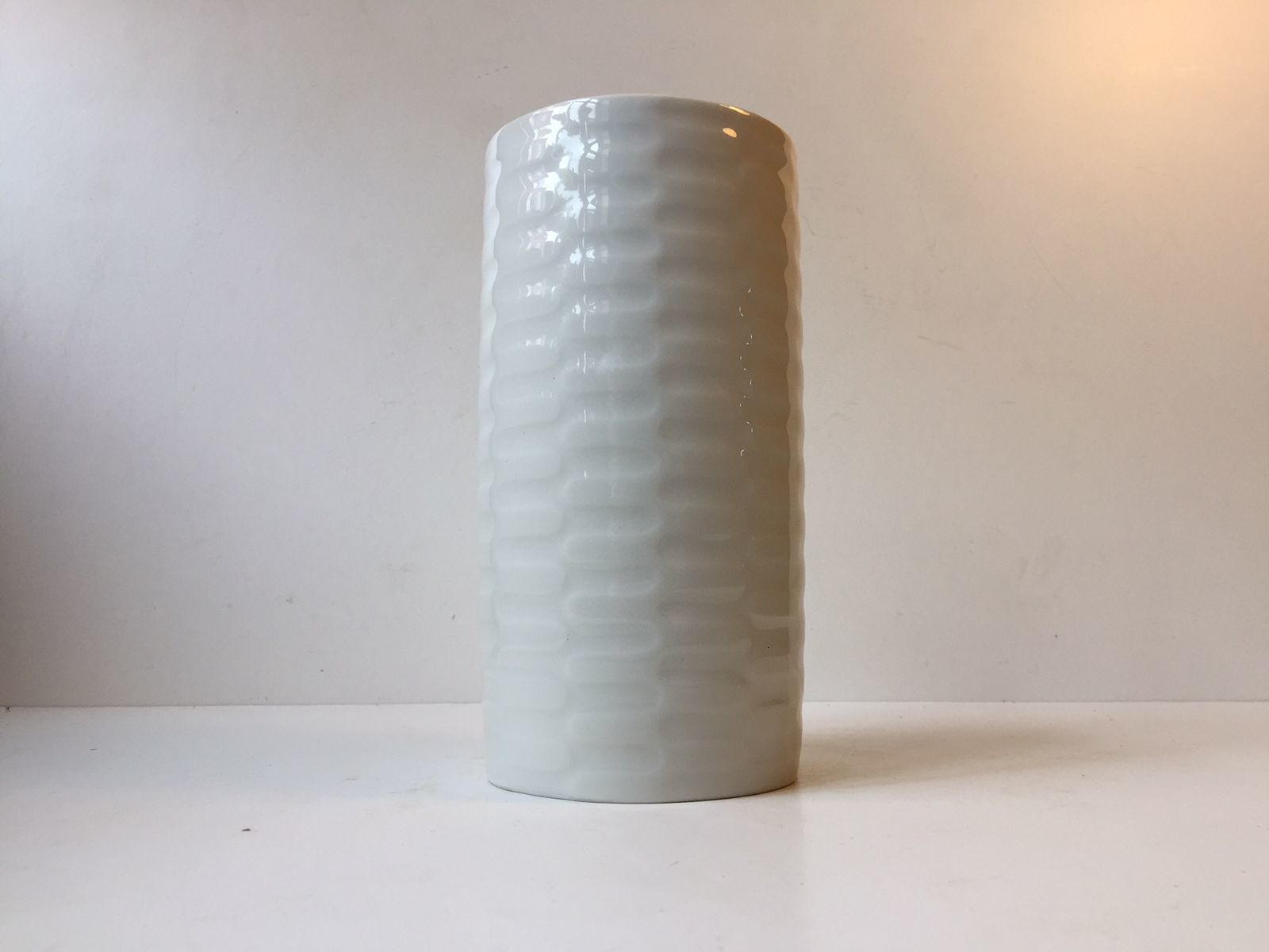 Danish Modern White Celadon Vase By Anni Jeppesen For Royal Copenhagen, 1970s