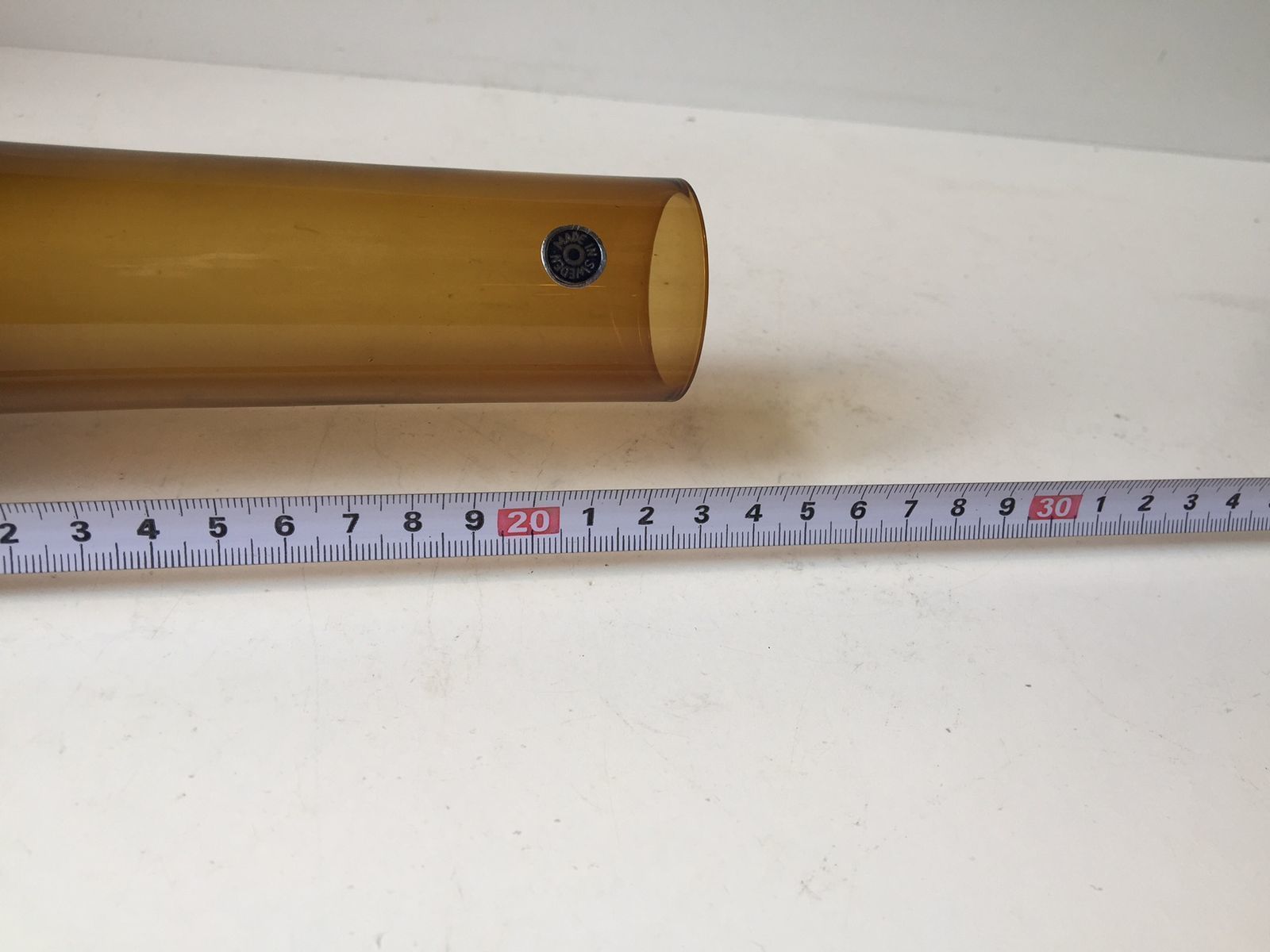 Mid Century Yellow Smoked Glass Vase By Bo Bergstrom For Aseda Glasbruk, 1960s photo for sale
