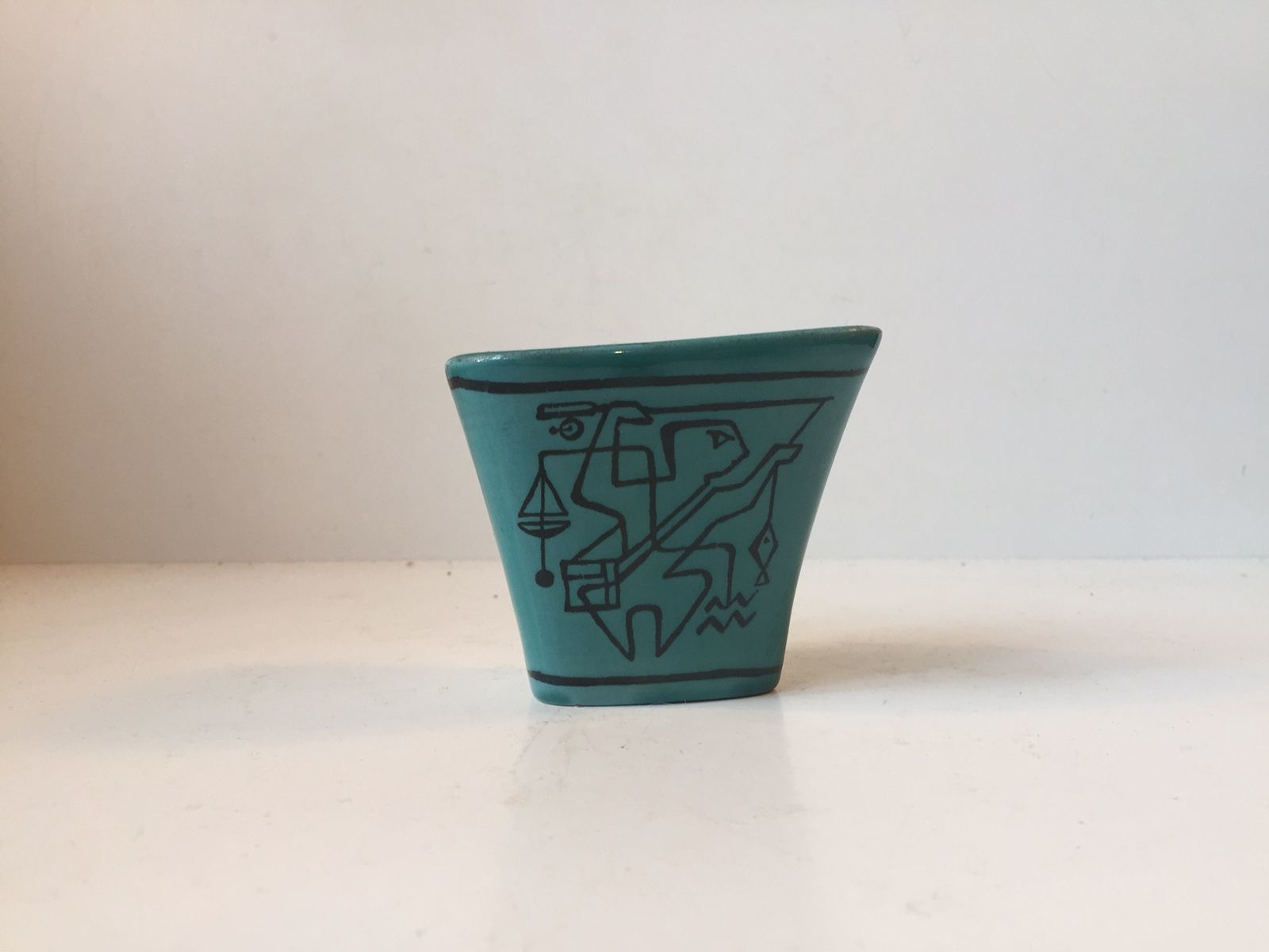 Blue Fastasia Avant Garde Ceramic Vase By Gunnar Nylund For Nymølle Denmark, 1964 photo furniture