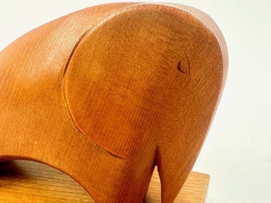 Mid Century Carved Elephant Bookends From Rhön Kunst, 1960s, Set Of 2 photo Home Decor