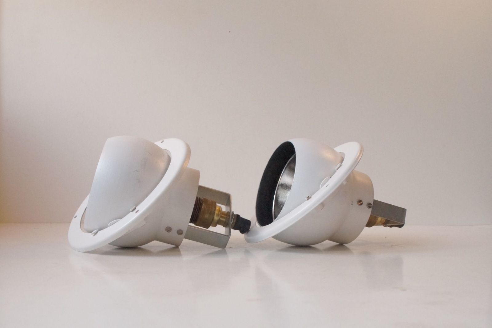 White Spherical Spot Lights By Louis Poulsen Denmark, Set Of 2 photo vintage