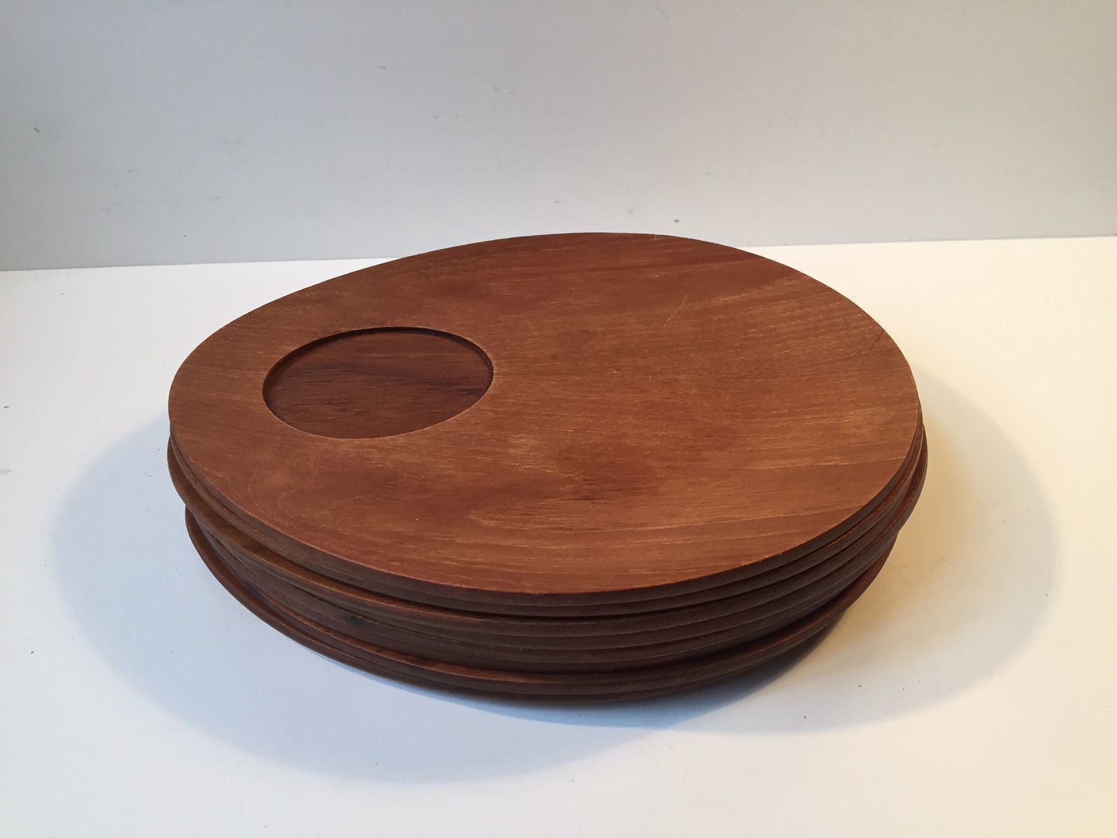 Danish Teak Tear Drop Breakfast Plates, 1960s, Set Of 8 photo Home Decor