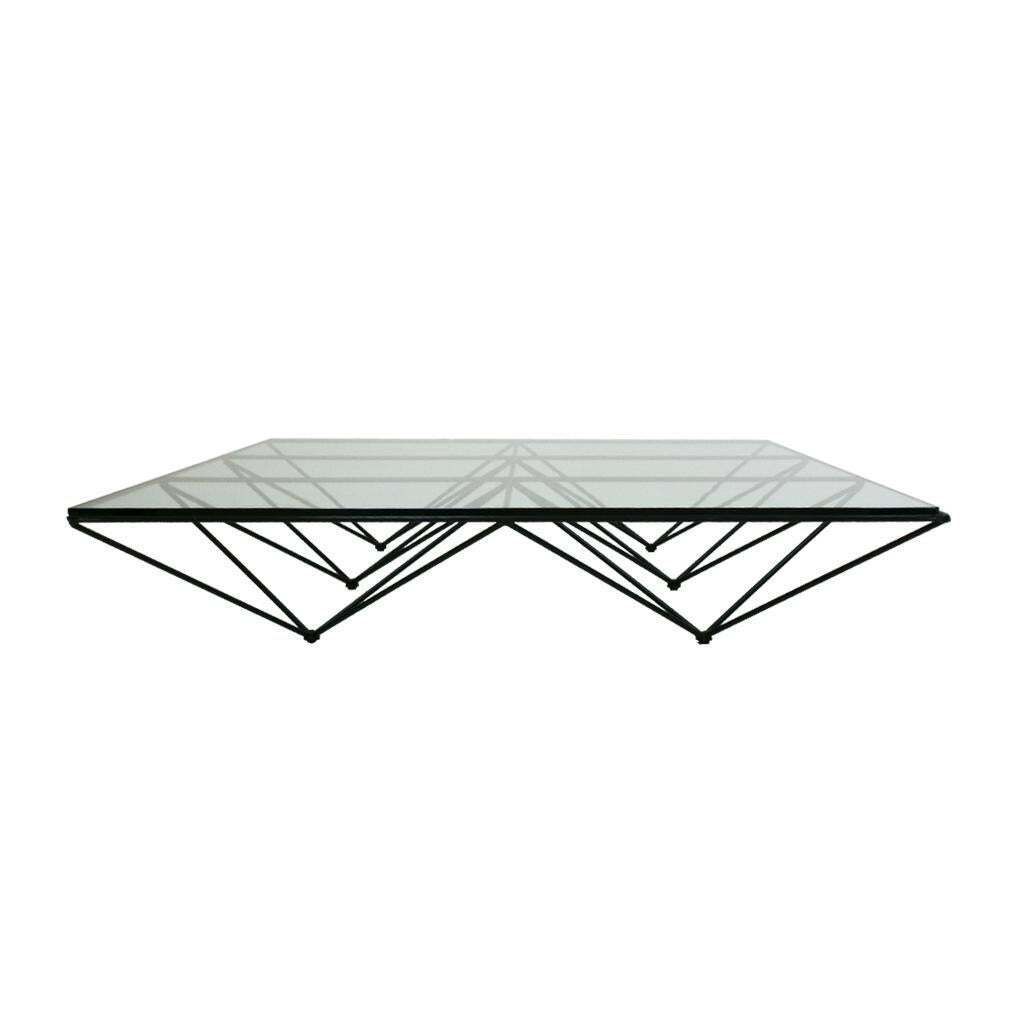 Mid Century Modern Paolo Piva Glass Top And Metal Base Italian Coffee Table photo for sale