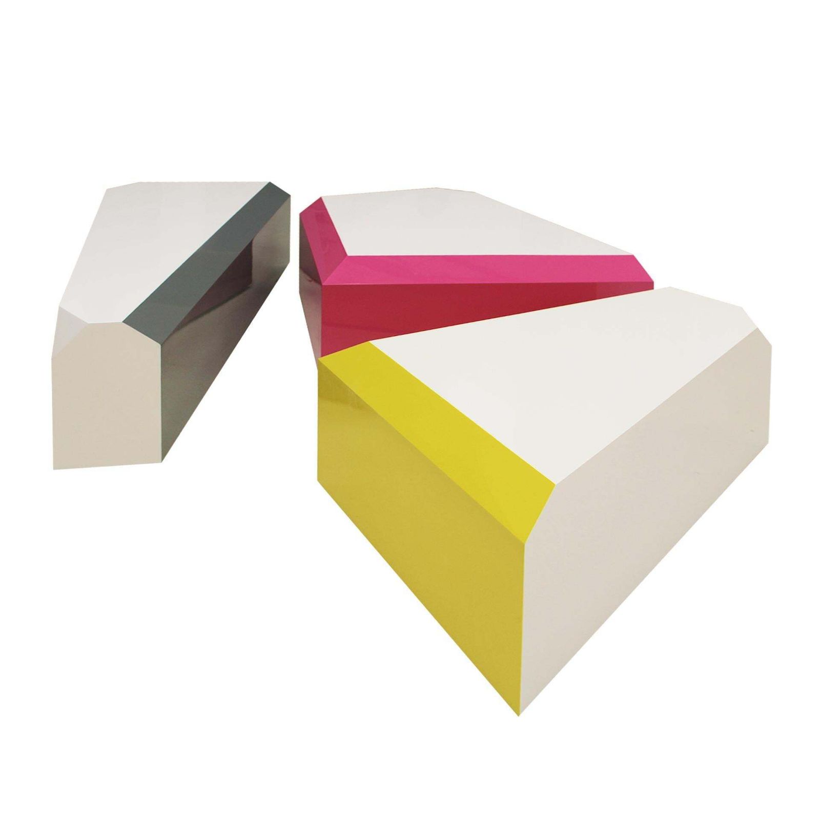 3579.0 Modular Coffee Table Made In Coloured Lacquered Wood With Gloss Finish photo