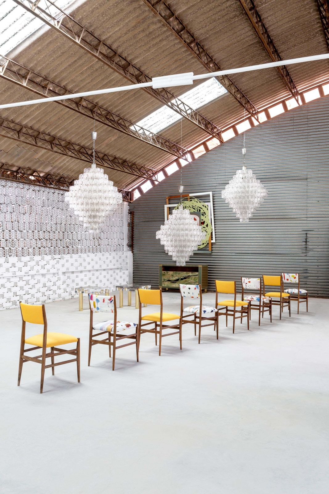 Midcentury Gio Ponti Set Of Twelve Leggera By Cassina Wood Linen Italian Chairs photo vinterior