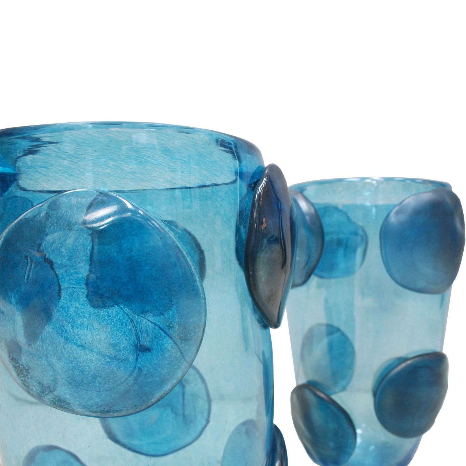 Mid Century Modern Costantini Blue Murano Glass Pair Of Italian Vases photo 4602.0
