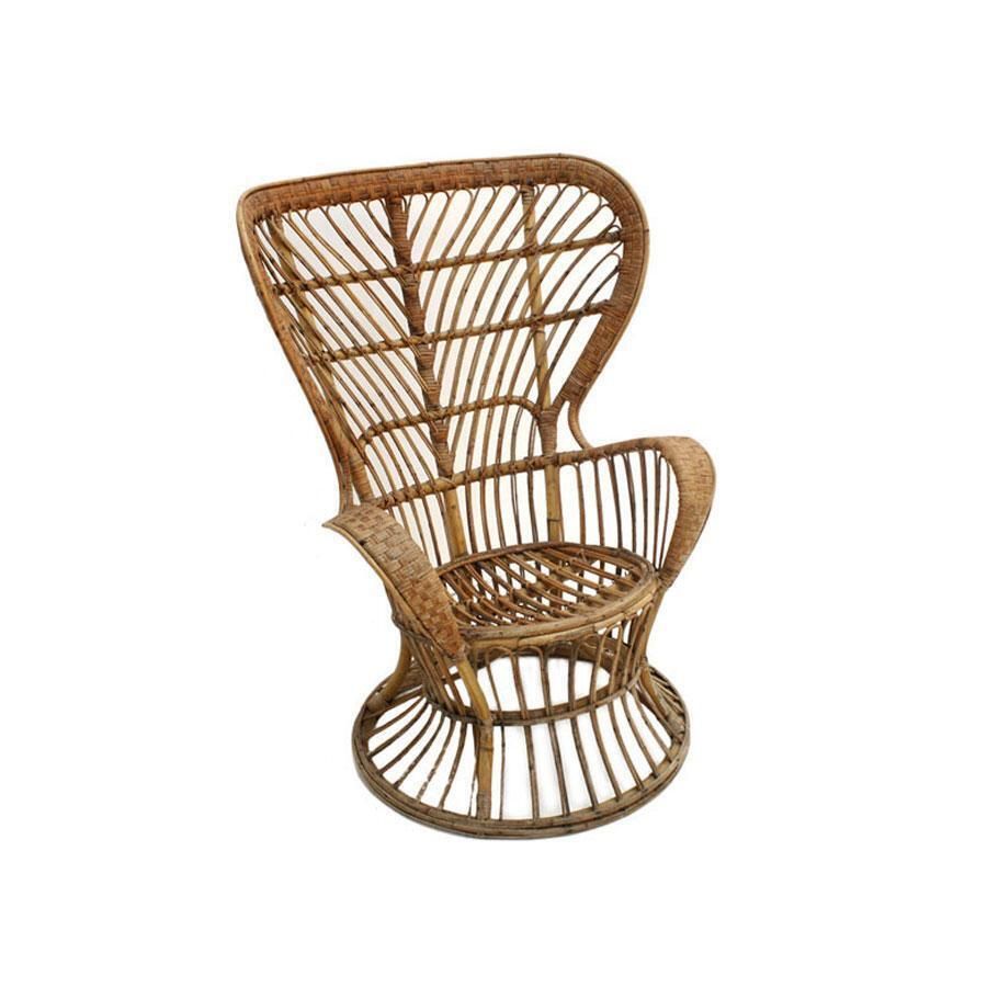 Carminati Mid Century Modern Bamboo Rattan Italian Armchair photo furniture
