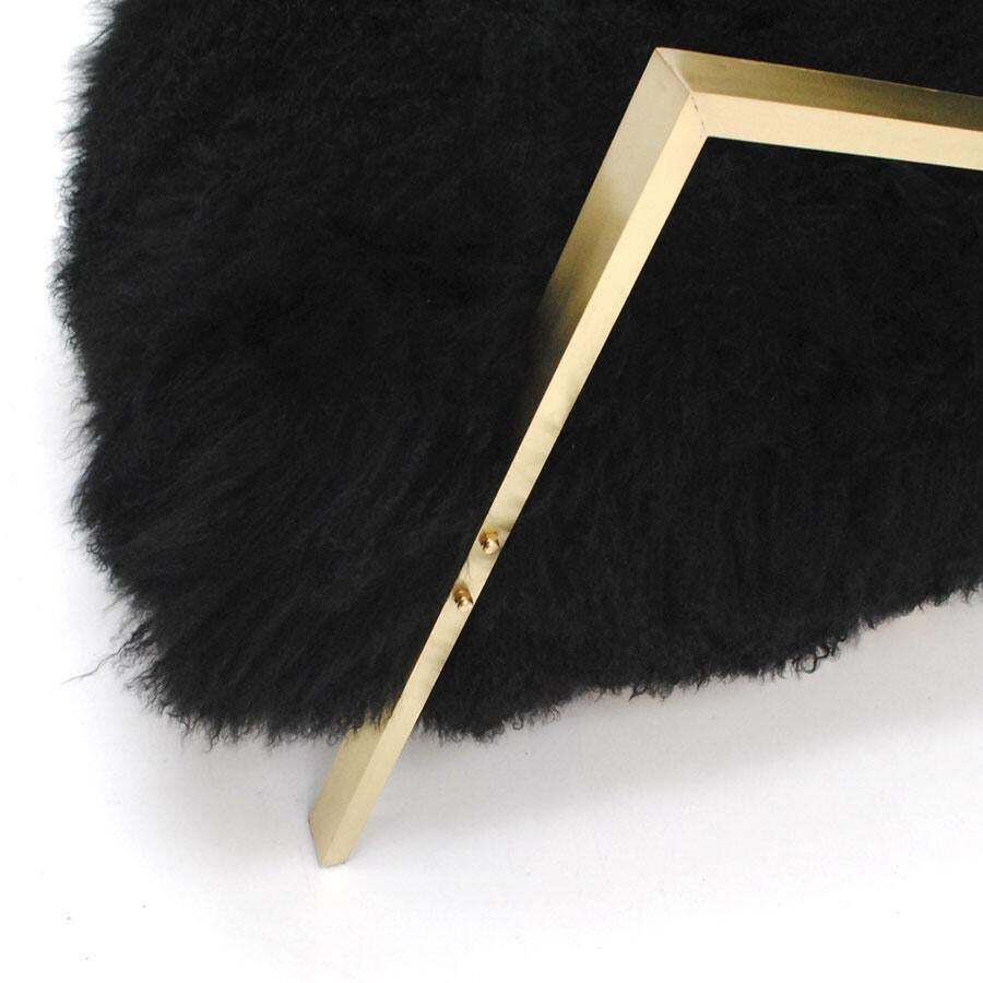 photo furniture Pair Of L.A. Studio Contemporary Modern Black Mongolian Goat Italian Armchairs