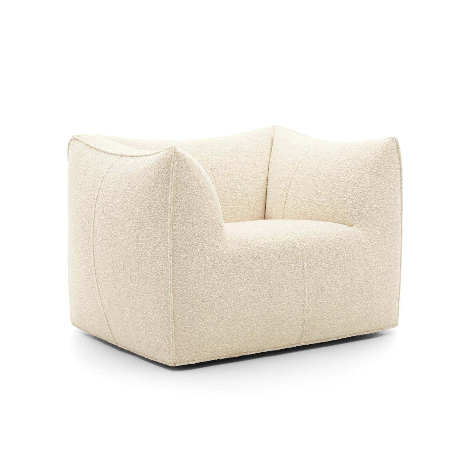 Bambola Armchairs By Mario Bellini In White Bouclé  Iconic Italian Design photo for sale